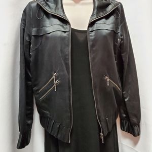 BLACK BOMBER JACKET BY SILK CULTURE-XS